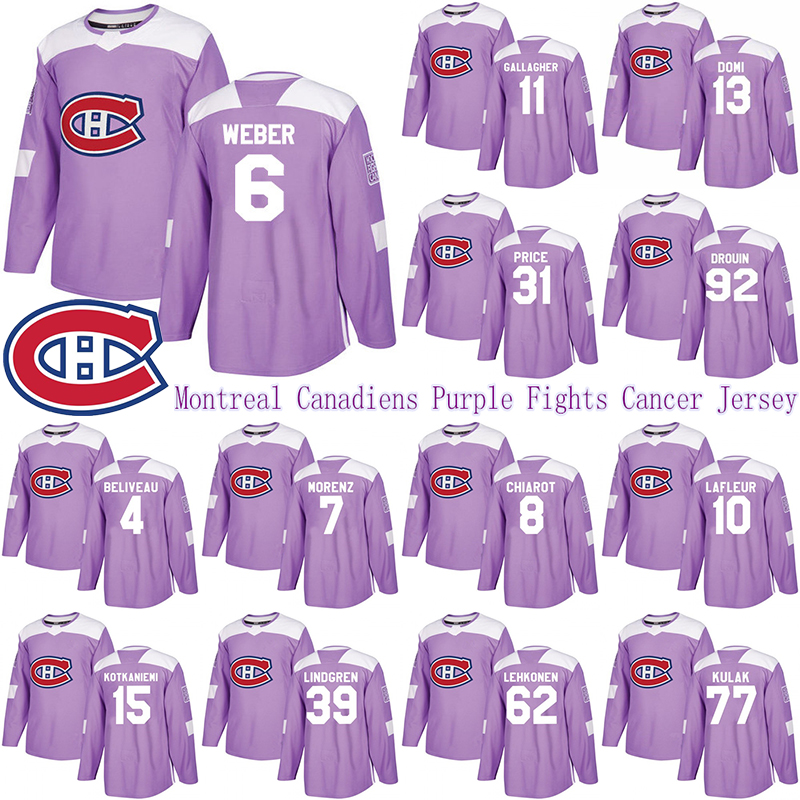 Montreal Canadiens Purple Fights Cancer Jersey 6 Weber 31 Price 15 Jesperi Kotkaniemi 11 Brendan Gallagher 13 Max Domi Hockey Jersey, Black;red
Montreal Canadiens Purple Fights Cancer Jersey 6 Weber 31 Price 15 Jesperi Kotkaniemi 11 Brendan Gallagher 13 Max Domi Hockey Jersey, Black;red