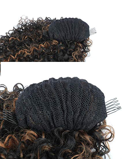 100 Human Long Lightweight Brown Loose Kinky Curly Hair Extensions Drawstring Ponytail Hairpiece with Two Clips fast delivery