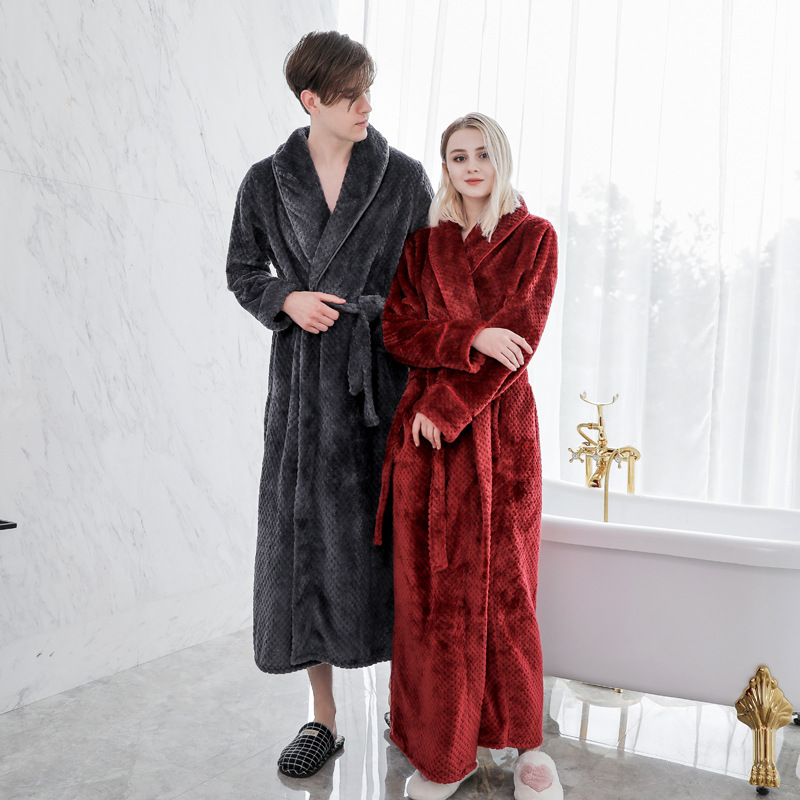 Couple Nightgown Autumn Winter Couple Fashion Thick Solid Color Loose Flannel Nightrobes Nightgowns, White men
Couple Nightgown Autumn Winter Couple Fashion Thick Solid Color Loose Flannel Nightrobes Nightgowns, White men