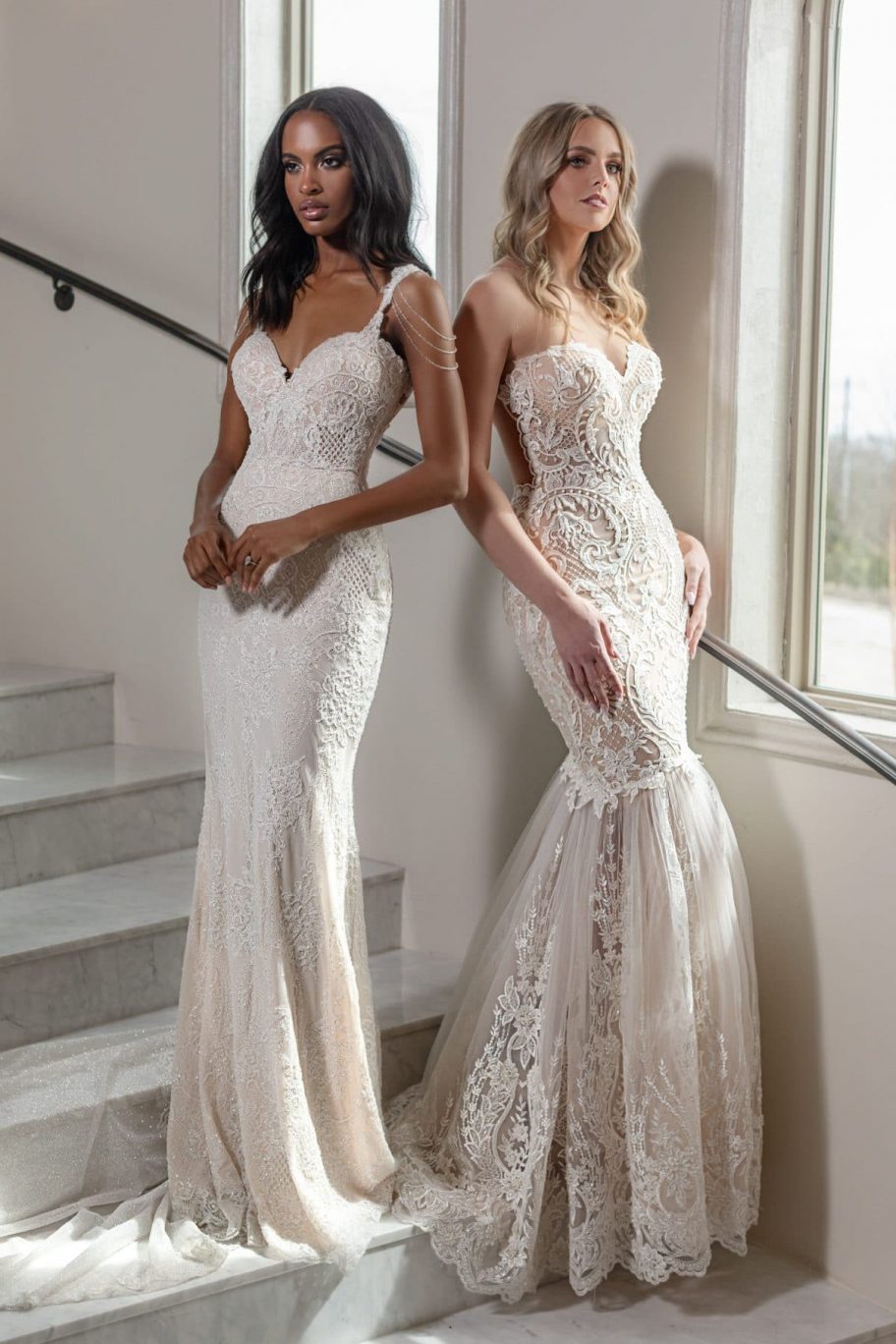 Naama & Anat Mermaid Wedding Dresses Sweetheart Lace Appliques Elegant Beach Wedding Dress Sweep Train Country Bridal Gowns