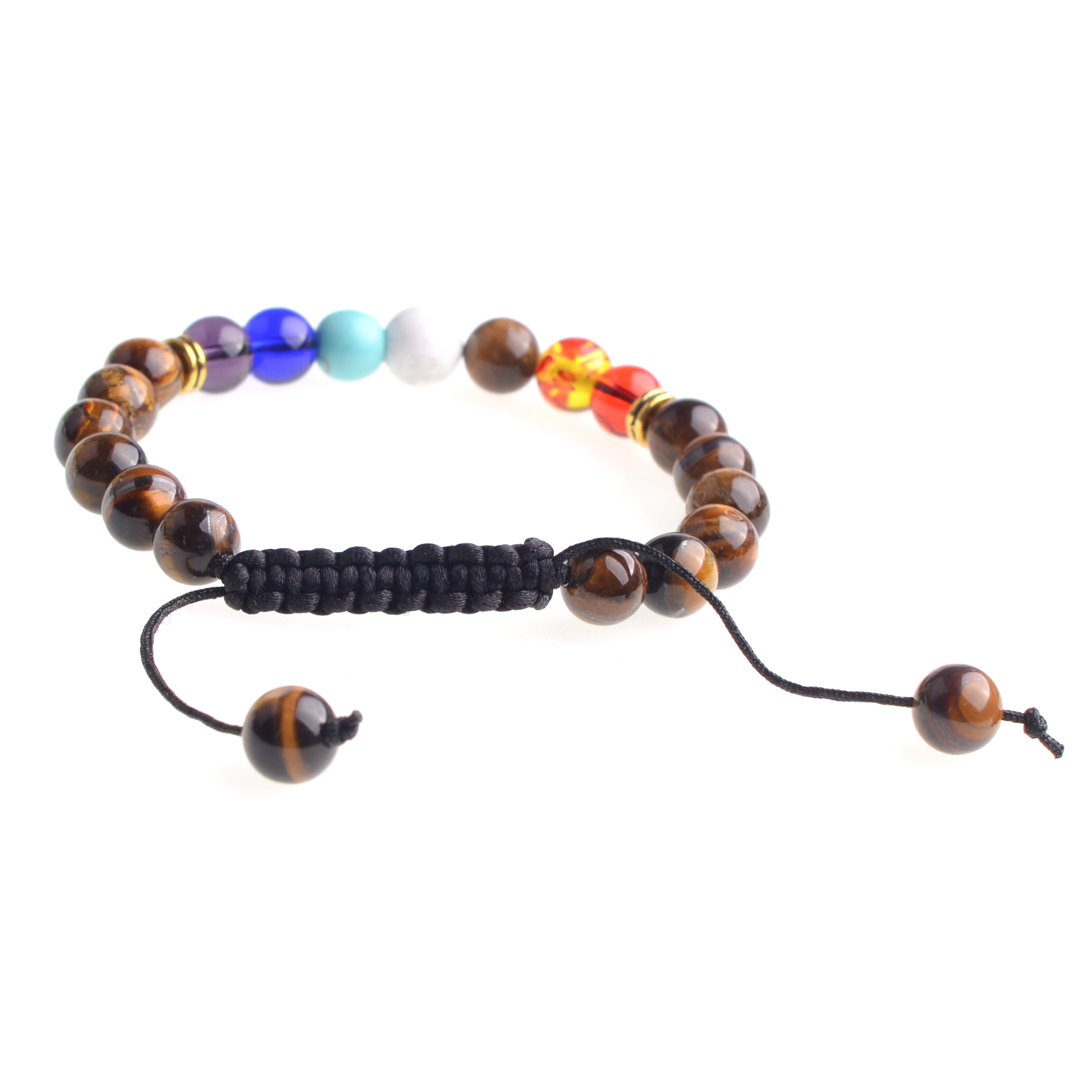 Seven Chakra Bracelets Men and Women Fashion Personality Popular Aromatherapy Essential Oil Diffuser Bracelet Braided Rope