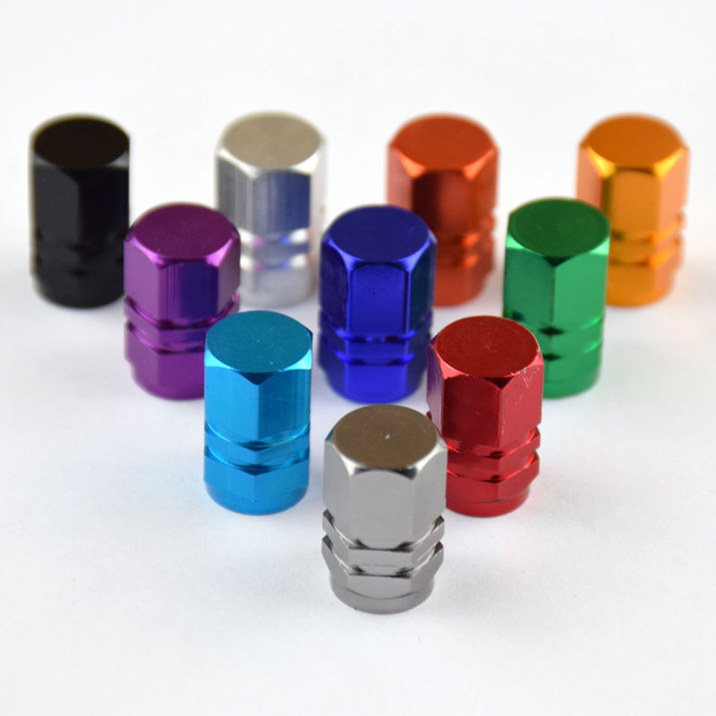 Universal Auto Bicycle Car Tire Valve Caps Tyre Wheel Wholesale Hexagonal Ventile Air Stems Cover Auto Parts Colorful