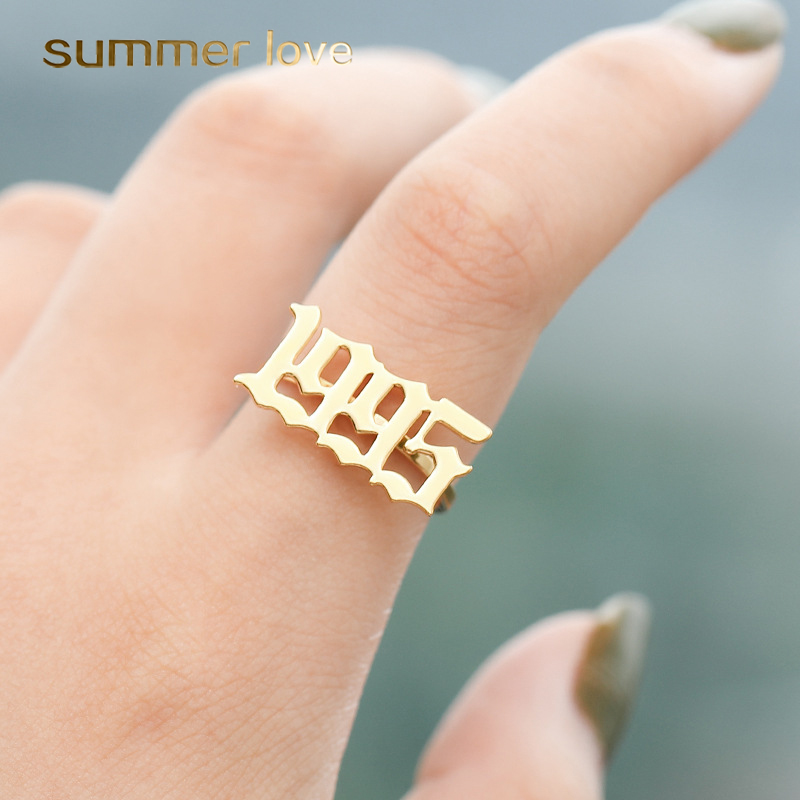 Stainless Steel Rings Fashion 1985-1997 Birth Year Custom Number Ring Gold Silver Rose Birthday Gift Design Jewelry Women
Stainless Steel Rings Fashion 1985-1997 Birth Year Custom Number Ring Gold Silver Rose Birthday Gift Design Jewelry Women