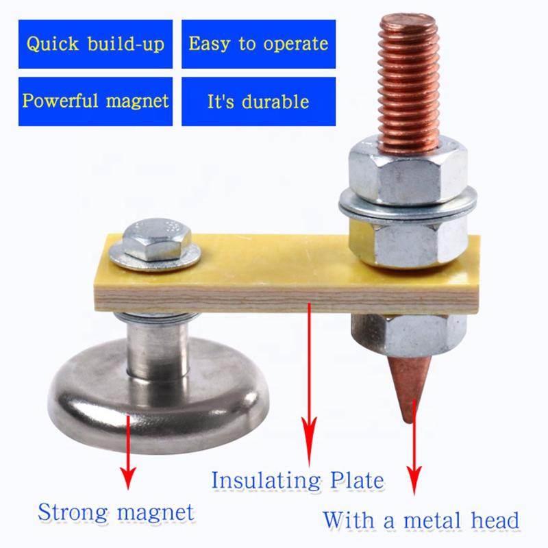 

Strong Adsorption Ground Clamp Repair Alloy Welding Magnet Head Easy Apply Professional Small Labor Saving Power Tool Rust Proof