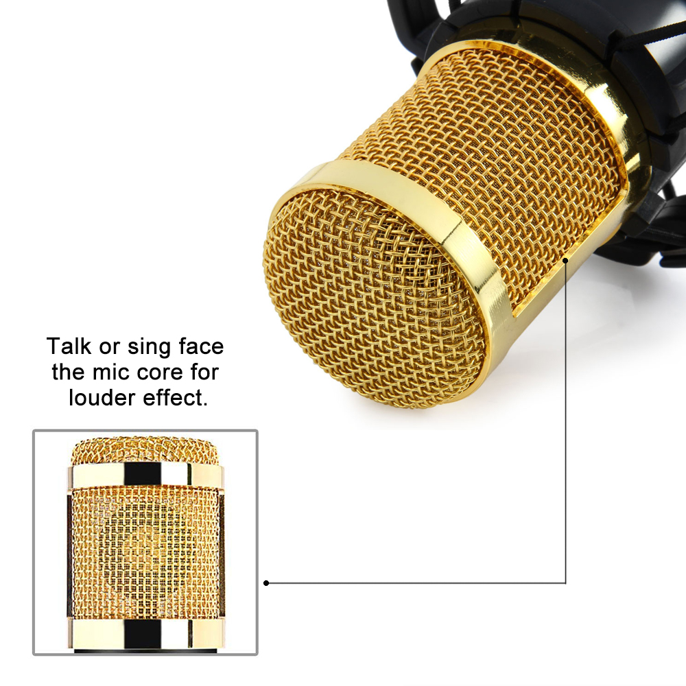 BM800 High Quality Professional Condenser Sound Recording mic bm 800 3.5 mm jack Microphone + Shock Mount for computer