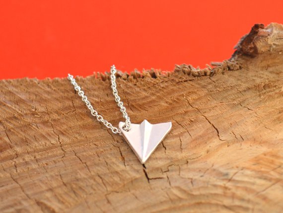 Origami Plane pendant chain Necklace Paper Plane Necklace Tiny Aircraft Airplane Necklaces Jewelry for women gift