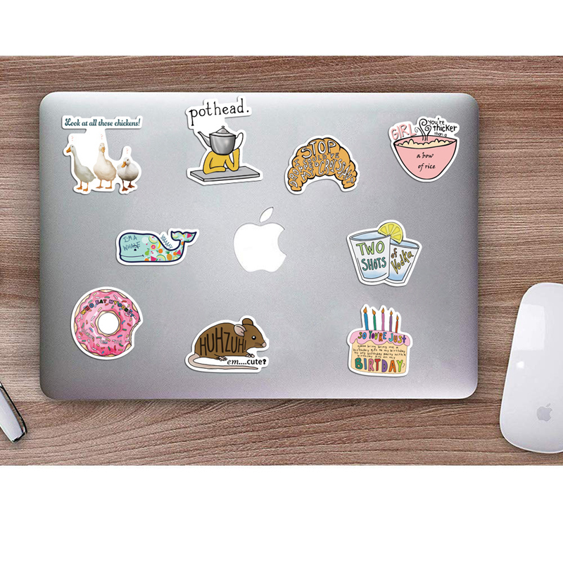 50pcs/Set New Waterproof Vine Avocado Cartoon Stickers for Skateboard Suitcase Snowboard Guitar Motorcycle Laptop Macbook Toys