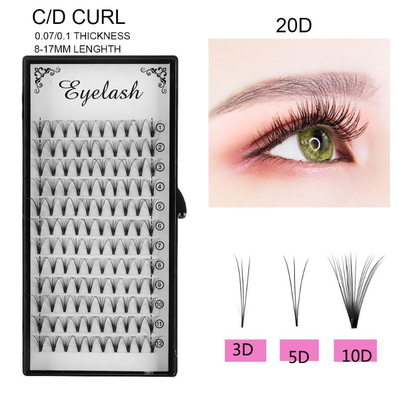 

3D Russia Premade Volume Fans Individual Eyelashes Extension Quickly Graft Lashes Extension C D Curl 8~17mm Length