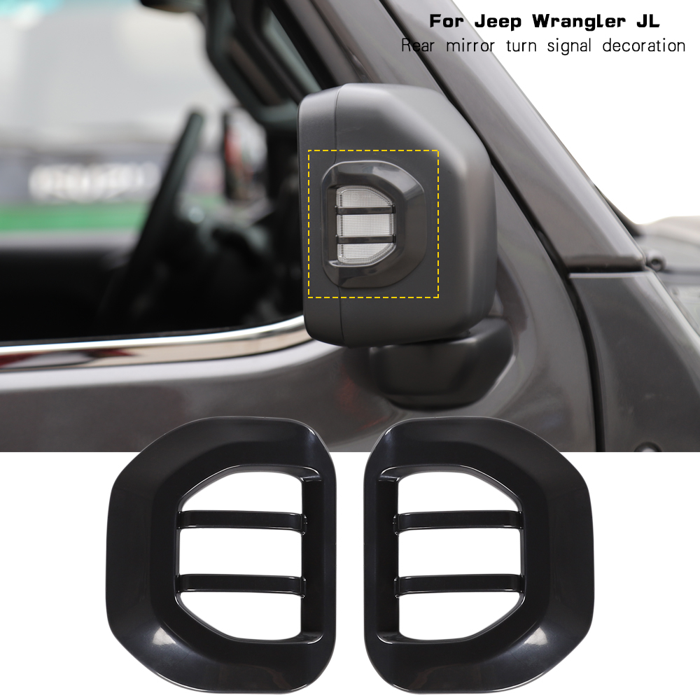 Black Rear Mirror Turn Signal Decoration Fit For Jeep Wrangler JL 2018+ Car Exterior Accessories ABS Car Styling