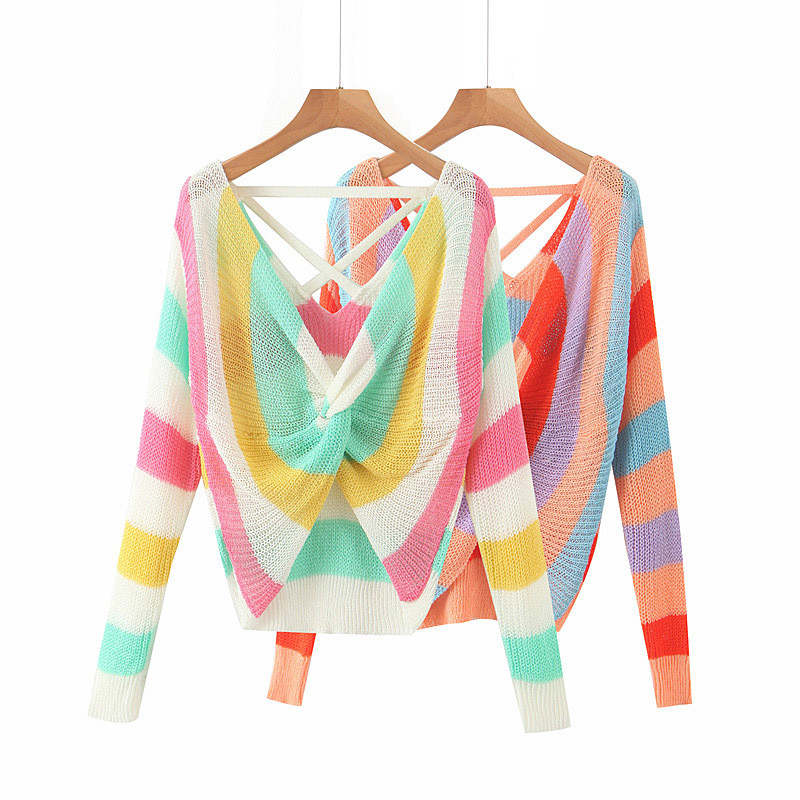 HSA Women Sweater Thin Jumpers Color bar Female Pullover V-neck Backless Irregular Cross Knitted Sweater Hollow Out Knitted Top, Sls9263 white
HSA Women Sweater Thin Jumpers Color bar Female Pullover V-neck Backless Irregular Cross Knitted Sweater Hollow Out Knitted Top, Sls9263 white