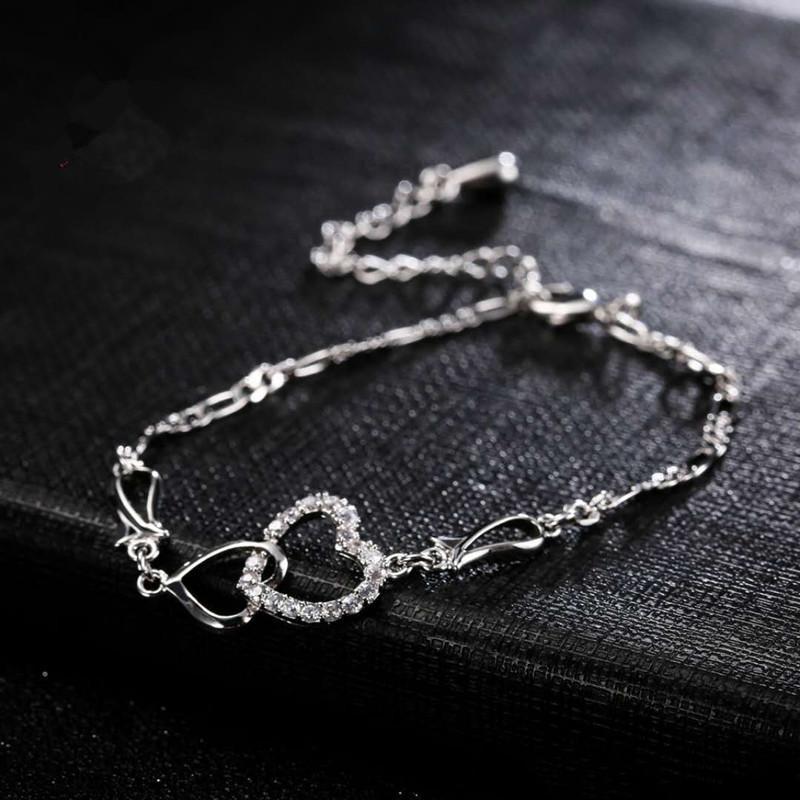 Anklets Designer luxury Anklet Double Hearts for Women Foot Ankle Chain Jewelry Beach copper plated 18K gold silver Festival gift