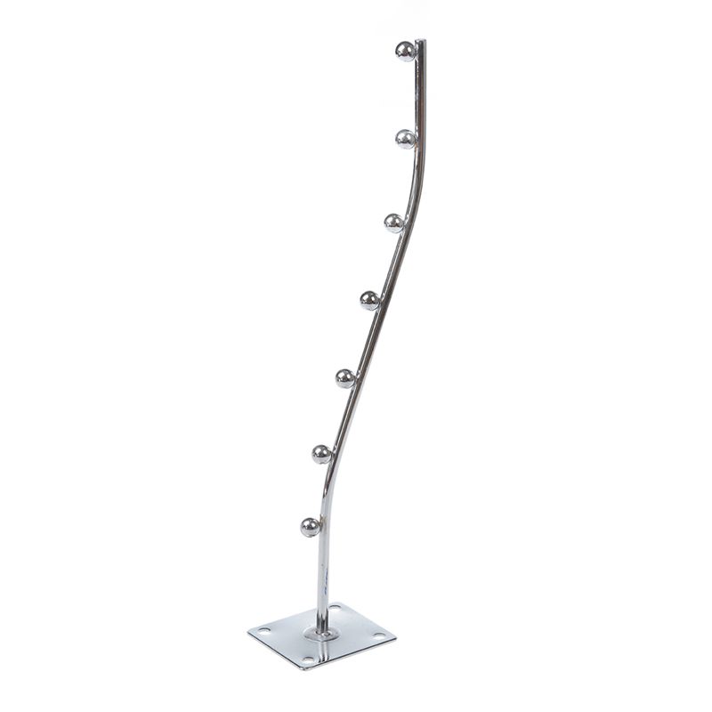Wall Mount Waved Waterfall Hanger Rack 7 Beads Garment Display Hooks