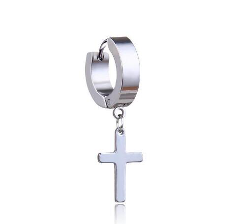 7 Colors earring Allergy Free Cross Ear Clasp Fashionable Titanium Punk Ear Studs Stainless Steel Earrings GB1586