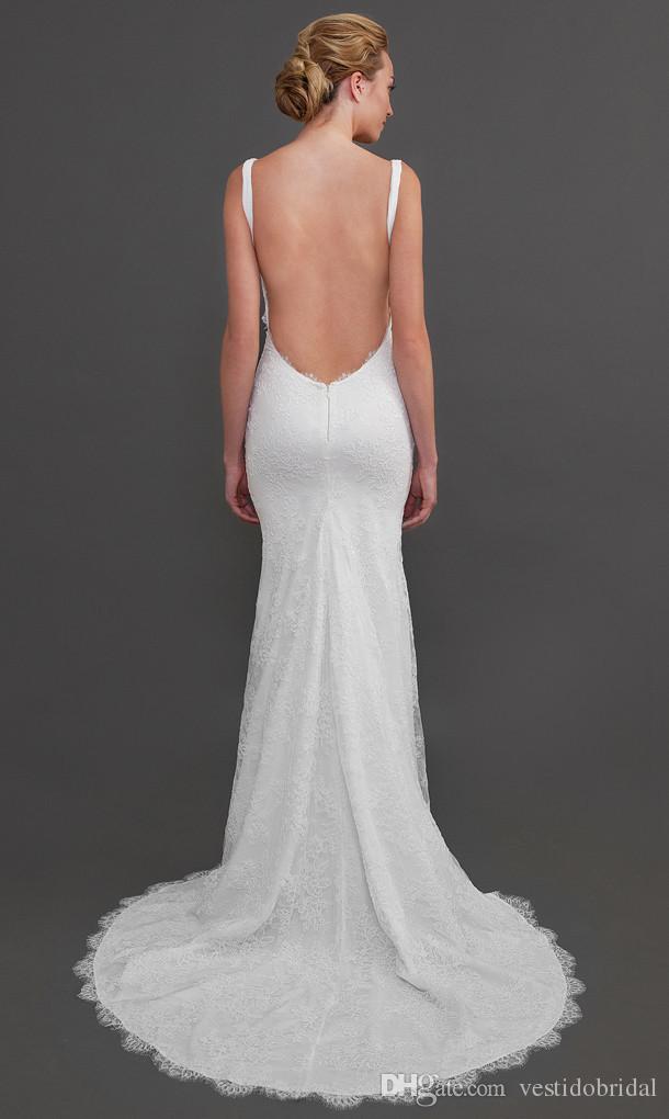 2017 Vintage Katie May Lace Wedding Dresses Spaghetti Strap Sexy Open Back Court Train Spring Summer Beach Garden Sienna Gown Bridal 2016 XP