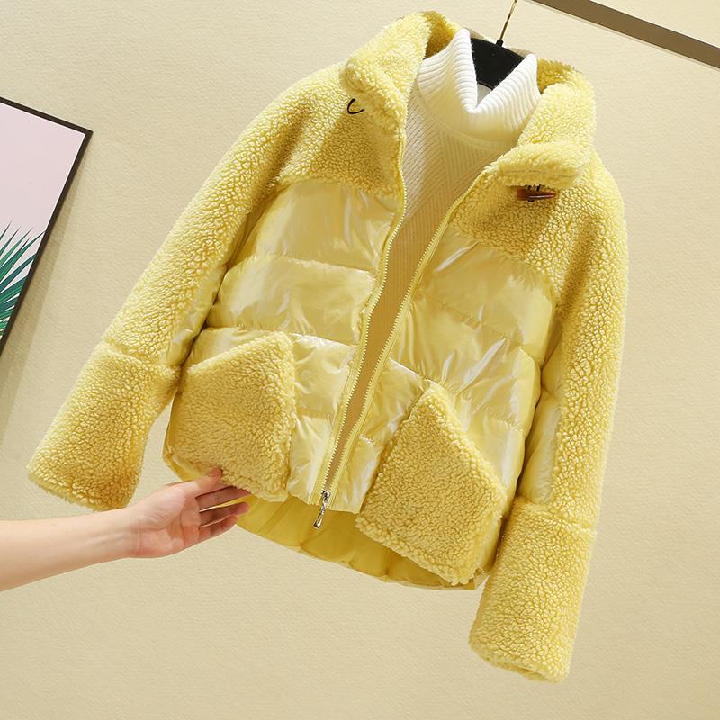 Sitruuna winter women solid warm outwear coats lady lamb fur pocket short parkas female casual turn down collar coats, Pk
Sitruuna winter women solid warm outwear coats lady lamb fur pocket short parkas female casual turn down collar coats, Pk