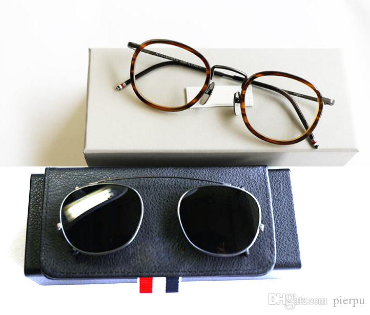 New York Round Reading Eyeglasses Frames Or Sunglasses men women Optical Titanium prescription eyeglasses TB710 sun glass with clip with box, Black
New York Round Reading Eyeglasses Frames Or Sunglasses men women Optical Titanium prescription eyeglasses TB710 sun glass with clip with box, Black