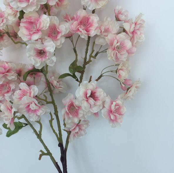 Artificial cherry blossom wedding decoration silk sakura 100cm long Large peach blossom Artificial flowers 3 Branches Snow Cherry Blossom