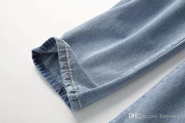 2020 Women Wide Leg Loose Denim Blue Jeans Pant 2018 Female Long Trousers High Waist Chic Female Pants Mom Jeans Korean Style Stretch
