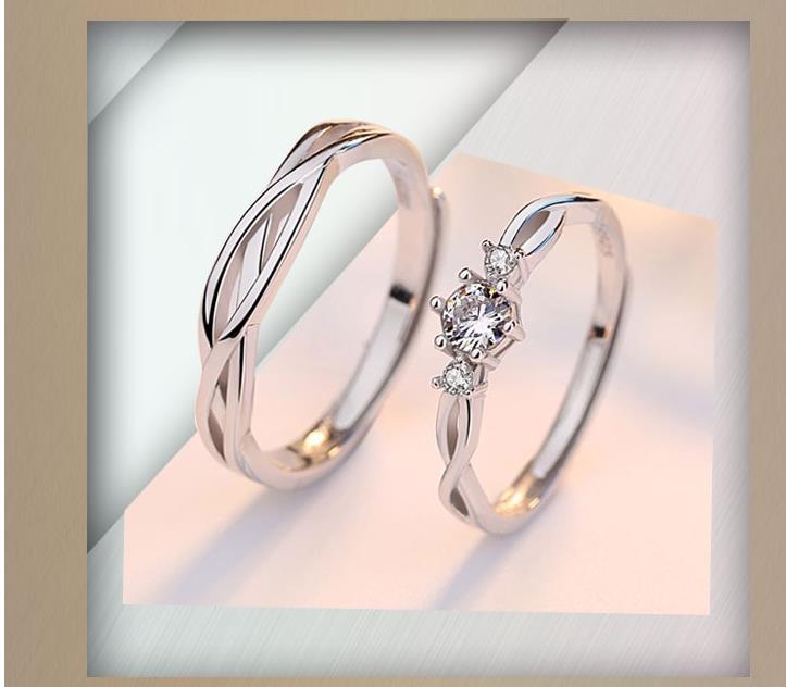 Pure silver couple ring original design of men's and women's pair ring