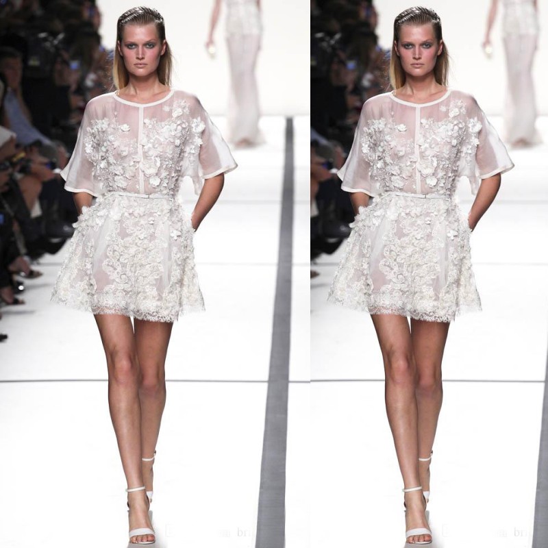 White Organza See Though 3D Appliques Short Mini A-Line Elie Saab Prom Graduation Wear Cocktail Dresses Formal Party Gowns
White Organza See Though 3D Appliques Short Mini A-Line Elie Saab Prom Graduation Wear Cocktail Dresses Formal Party Gowns