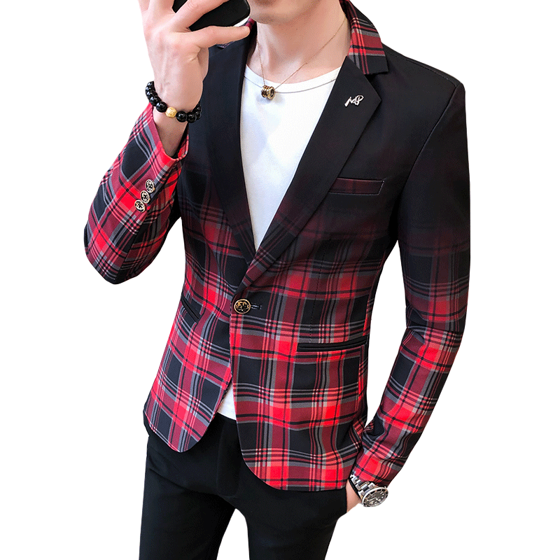 Men Plaid Blazer 2020 Spring Mens Fashion Contrast Color Grid Pattern Suit Jakects Splicing Slim Casual Mens Suits Blazers, Red
Men Plaid Blazer 2020 Spring Mens Fashion Contrast Color Grid Pattern Suit Jakects Splicing Slim Casual Mens Suits Blazers, Red