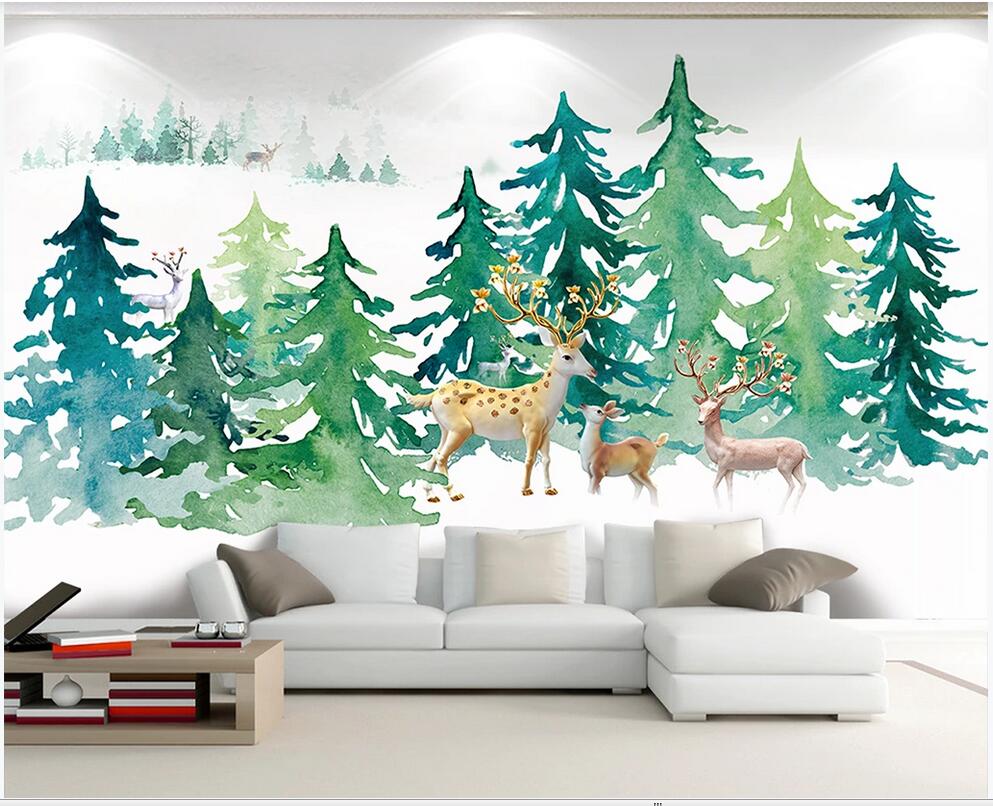 3D wall covering custom mural wallpaper Small fresh nordic watercolor forest fortune deer literary art background home decor wall papers, Black
3D wall covering custom mural wallpaper Small fresh nordic watercolor forest fortune deer literary art background home decor wall papers, Black