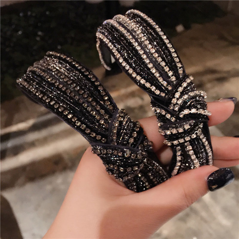 Luxury Rhinestone Party Hair Bands Fashion Simple Style Girl Headbands Designer Women Hairband for Night Club