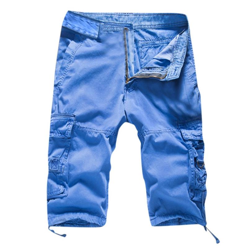 feitong Men's Casual Shorts Solid Outdoor Pocket Beach Work short Hommes Cargo Shorts men cargo plus size shorts#g35