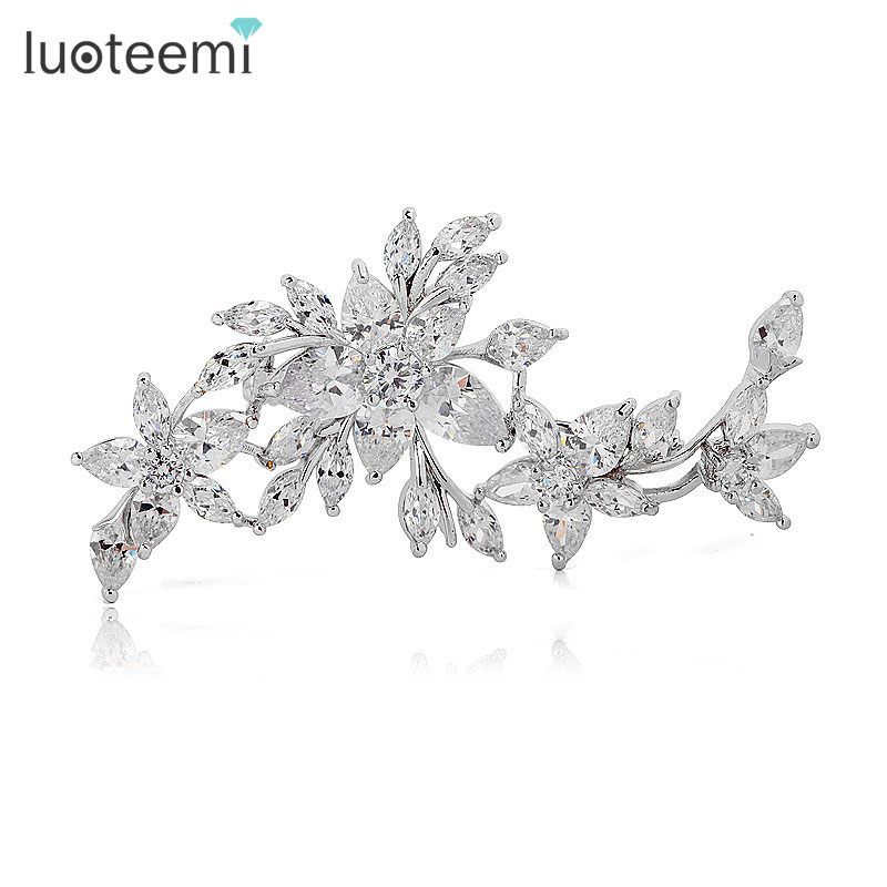 Flower Wedding Brooch for Wedding Brida Clear Cubic Zircon High Quality Brooch Pins Bouquet Jewelry for Women LUOTEEMI
Flower Wedding Brooch for Wedding Brida Clear Cubic Zircon High Quality Brooch Pins Bouquet Jewelry for Women LUOTEEMI