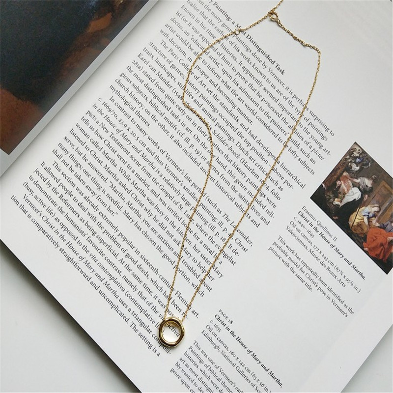 Fashion Necklaces&Pendants For Women New Wedding Jewelry Gifts 100% 925 Sterling Silver Geometric Circle Pendant Necklace