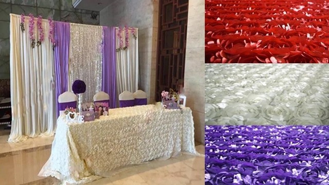 Wedding Decoration-Multicolor stereo rose fabric, 3D wedding carpet For Wedding background 10 Meters/lot, 13 colors