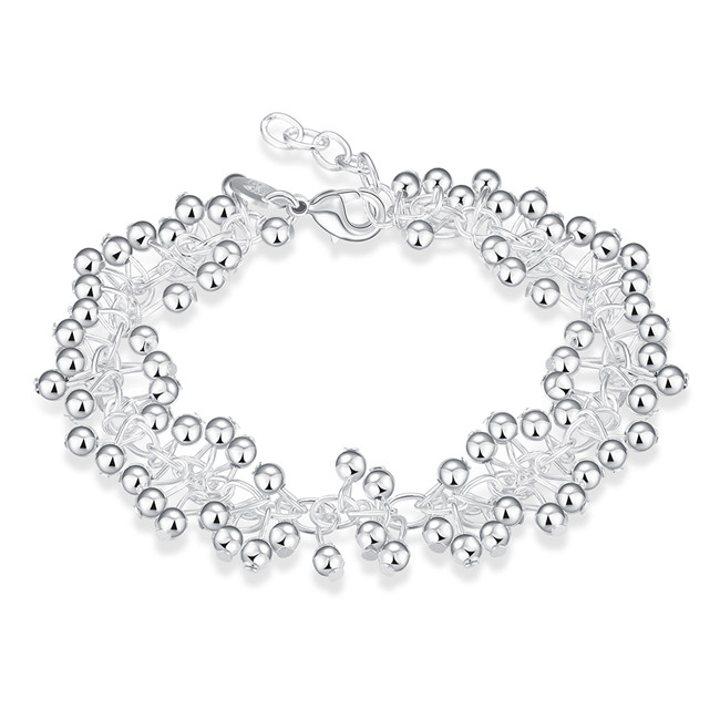 Hot sale best gift 925 silver Light Grape bracelet DFMCH017,Brand new fashion 925 sterling silver plated Chain link bracelets high grade
