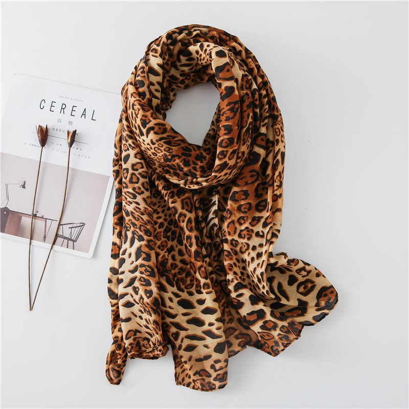 Large Scarves for Women Faux Cashmere Wnter Poncho Fashion Leopard Scarf Female Shawl Women's Tippet Leopard Pashmina