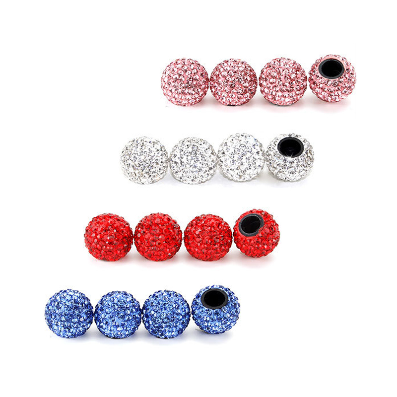 4pcs/lot Wheel Bolt Motorcyle Tire Vae Cap Cover Car Refitting Crystal Ball Auto Tyre Air Dust Caps Chevy Mercedes Fiat Voo Peugeot