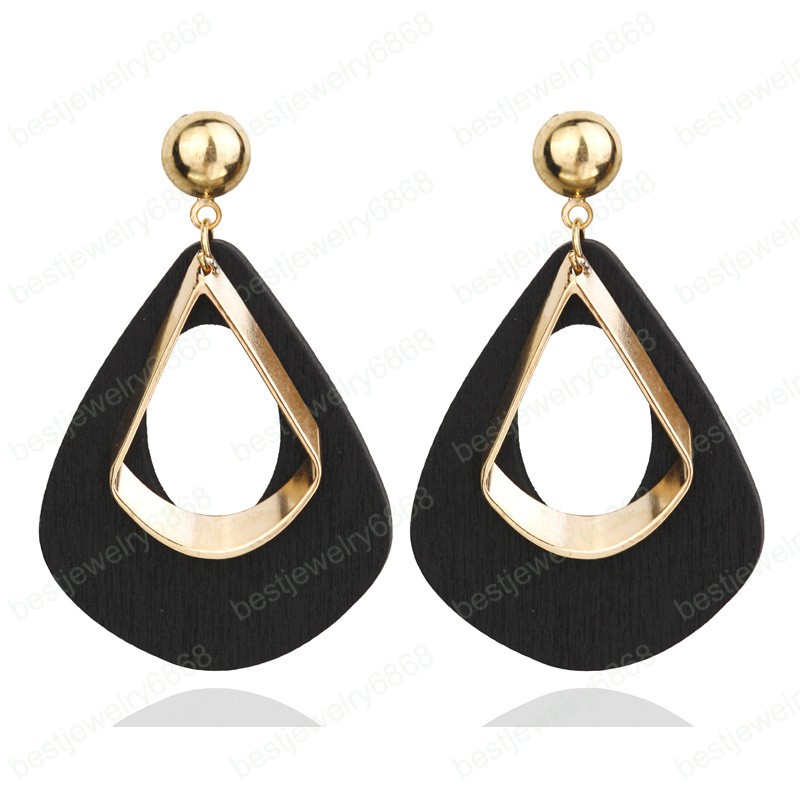 Bohemia Wooden Dangle Earrings 2020 Fashion Jewelry Green/Black Wood Statement Earrings Boho Earring accesorios mujer