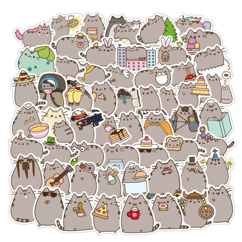 Fat Cat Cartoon Sticker Waterproof Removable Trolley Case Notebook Mobile Phone Water Cup Scooter Graffiti
