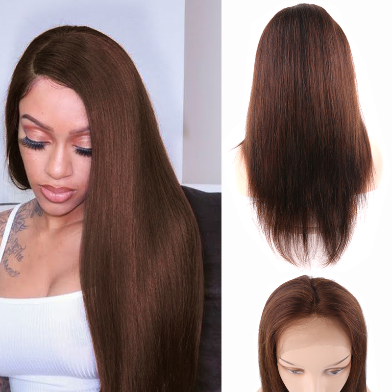Brazilian Pre Plucked 13x4 Lace Front Human Hair Wigs 4 Medium Brown Straight Lace Wigs 150% Density Remy Hair Wig KEMY, As pic
Brazilian Pre Plucked 13x4 Lace Front Human Hair Wigs 4 Medium Brown Straight Lace Wigs 150% Density Remy Hair Wig KEMY, As pic