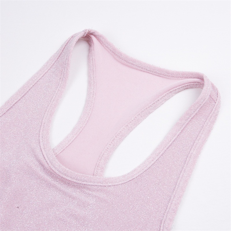 2019 Spring Sports 2 Pieces Set Sudadera Shining Lurex Tracksuits Cropped Tanks & Sashes Lace Up Sweat Casual Pants Gyms Outfits Y19062601