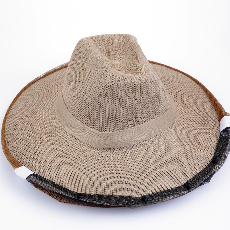 Beehive Beekeeping Cowboy Hat Mosquito Bee Insect Net Veil Head Face Protector Beekeeper Equipments