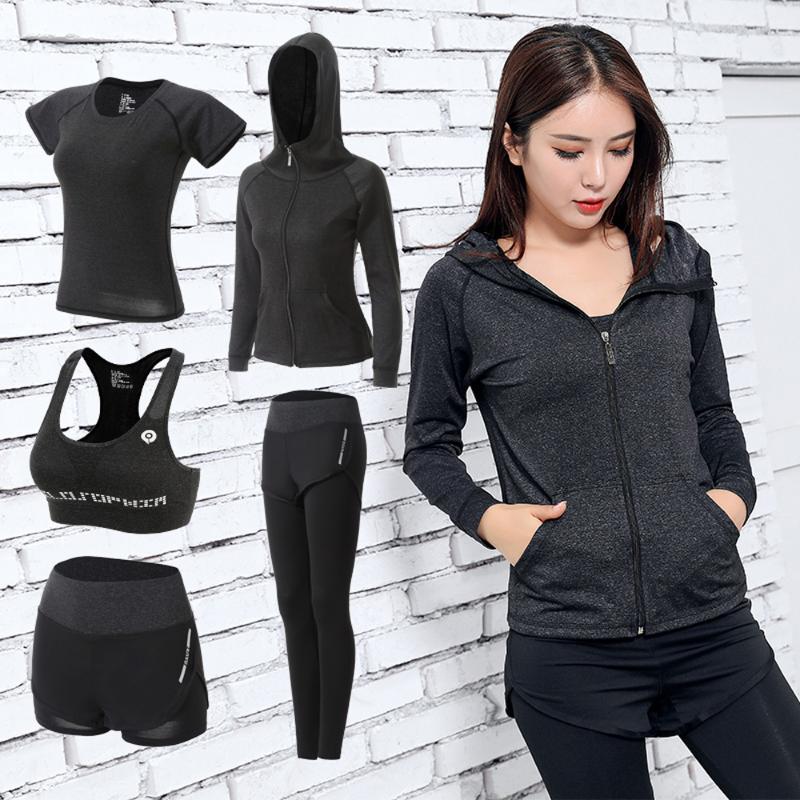 Hooded Jacket + T-Shirt + Bra Female Short Yoga 5-Piece Set Outdoor Running Quick-Drying Fitness Clothes Sports Suit
Hooded Jacket + T-Shirt + Bra Female Short Yoga 5-Piece Set Outdoor Running Quick-Drying Fitness Clothes Sports Suit