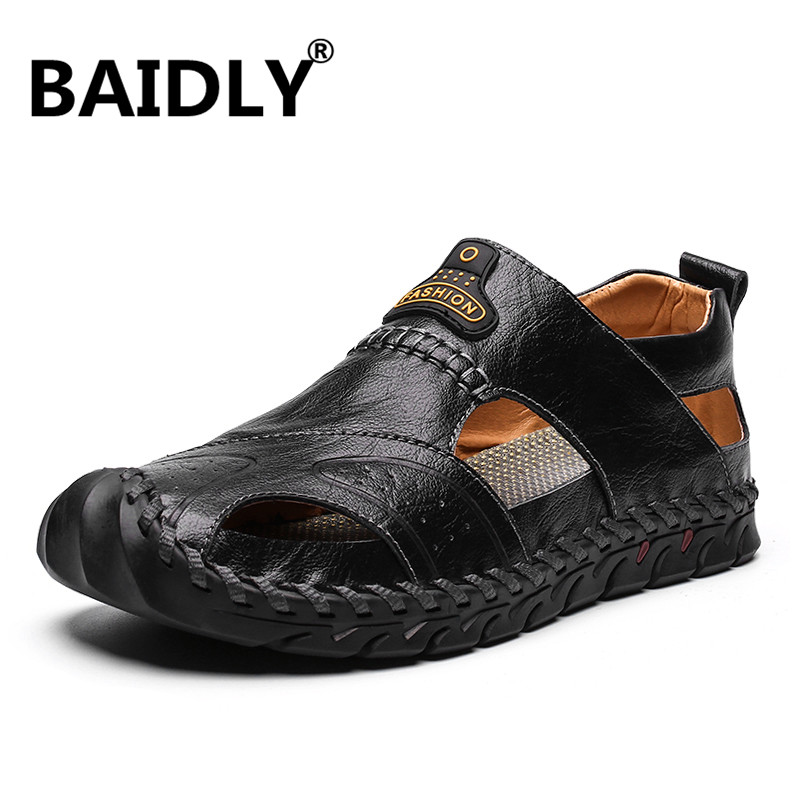 New Male Shoes Genuine Leather Men Sandals Summer Men Beach Sandals Man Fashion Outdoor Casual Sneakers Big Size, Red brown
New Male Shoes Genuine Leather Men Sandals Summer Men Beach Sandals Man Fashion Outdoor Casual Sneakers Big Size, Red brown