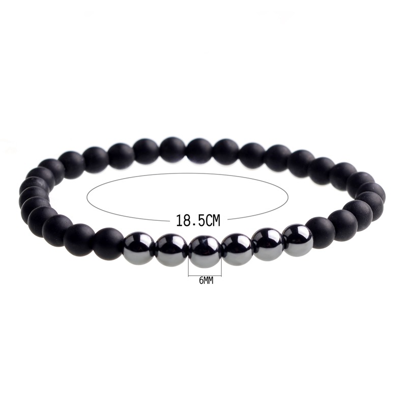 Magnetic bracelet black agate male and female sexual anxiety relief aura cure fashion pop bracelet