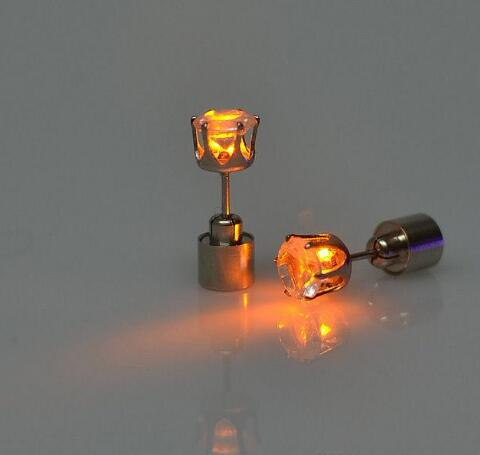 Stud Earrings Women Men Punk Rock LED Bling Light Up Earrings Ear Studs Party Jewelry Gift Channel Earrings