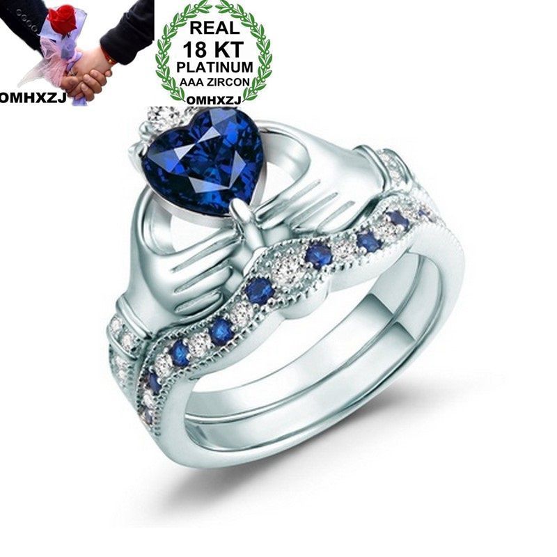 OMHXZJ Wholesale European Fashion Woman Man Party Wedding Gift Crown White Blue Zircon 18KT White Gold Ring RR601
OMHXZJ Wholesale European Fashion Woman Man Party Wedding Gift Crown White Blue Zircon 18KT White Gold Ring RR601