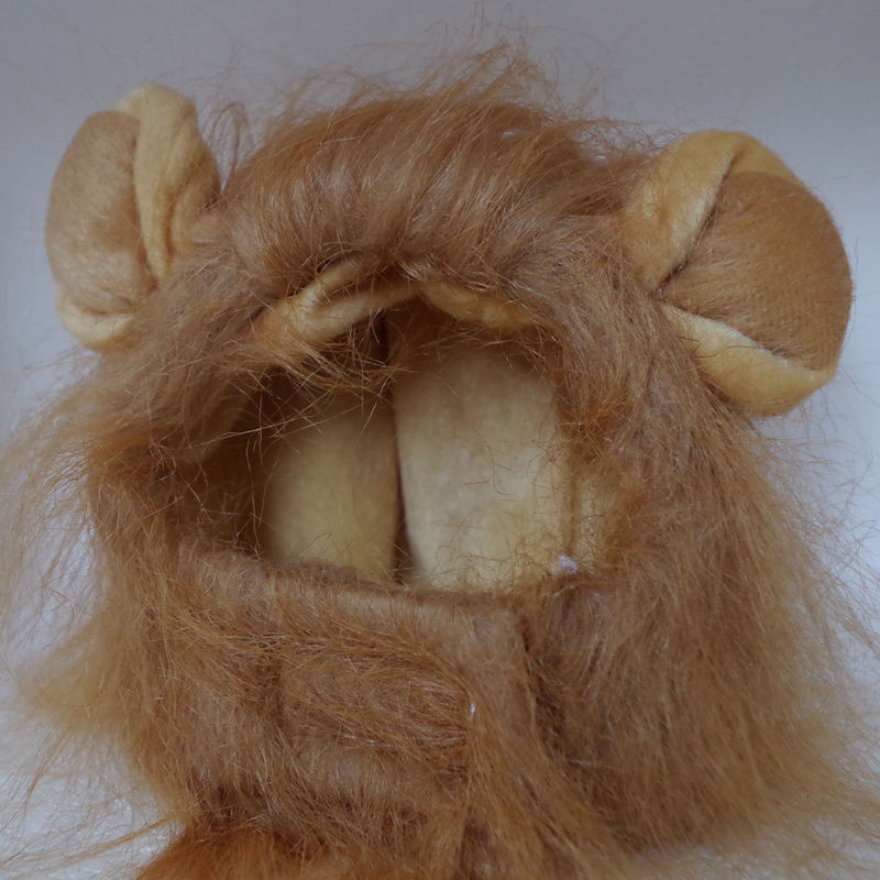 High Quality Funny Cute Pet Costume Cosplay Lion Mane Wig Cap Hat for Cat Halloween Clothes Fancy Dress With Ears Autumn Winter