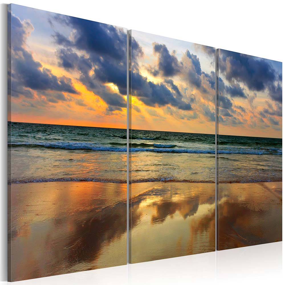 5 Panel Modern Printed Sea Wave Landscape Painting Picture Canvas Art Seascape Painting for Living Room No Frame No Frame Gift Oil Picture P