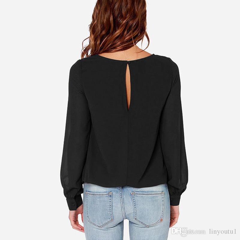 2020 Blouse Women Cuff Split Long Sleeve Women's Chiffon Blouse Plus Size Kimono Shirt Women Blousees Large Size 5XL 6XL