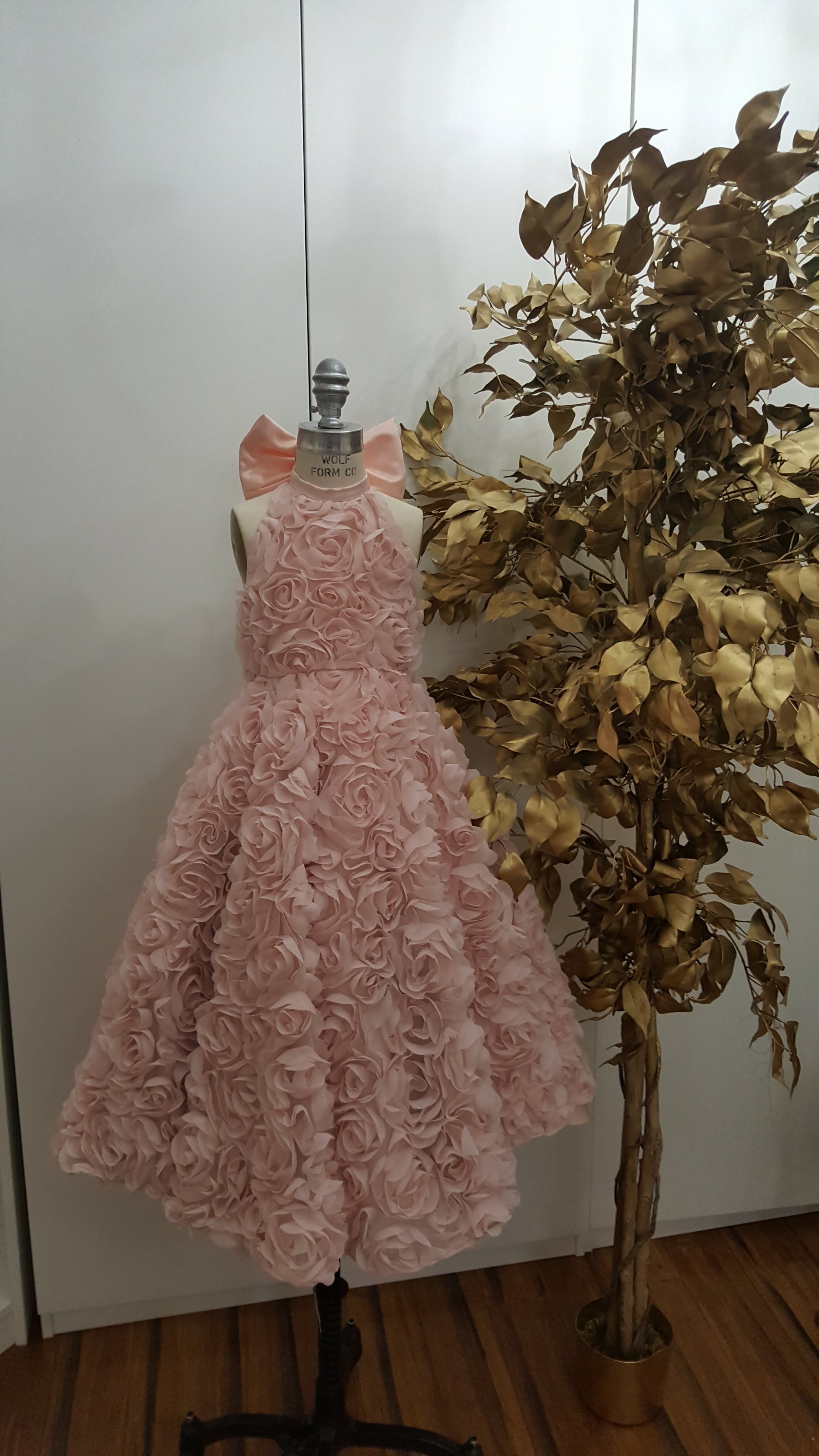 Pink Girls Pageant Dress Halter Handmade Flower Sexy Backless Lace Flower Girl Dresses Custom Luxury Kids Formal Gowns Birthday Party Dress