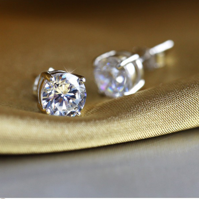 Classic Charm Zircon S925 Sterling Silver Stud Earring Ear Bone Nail Women Men No Fading No Allergies
