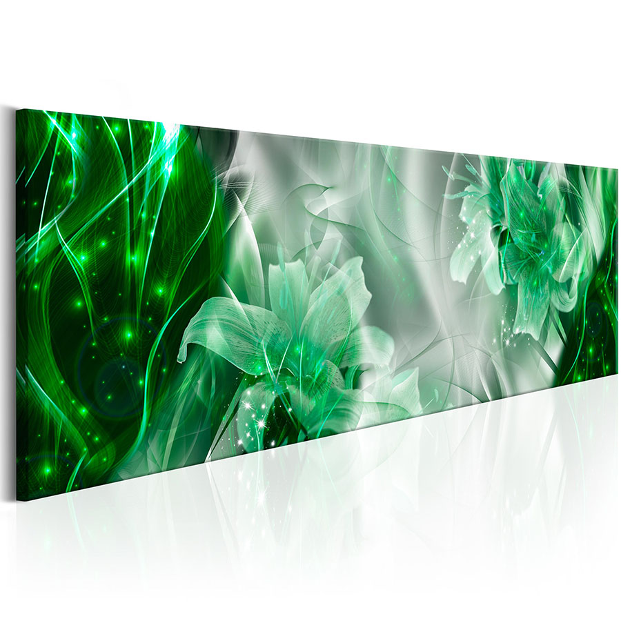 Abstract Shining Lily Flower Design Canvas Print Wall Art Modern Home Decoration, Choose Color & Size(Multicolor)No Frame